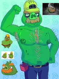 💜willow💙: "finally drew foreman pig from angry birds lol #furryart" —  Bluesky