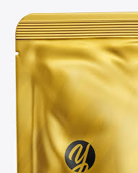 Metallic Stand Up Pouch Mockup In Pouch Mockups On Yellow Images Object Mockups