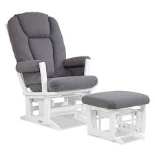 Dutailier Modern Glider And Ottoman In White Charcoal Buybuy Baby Glider And Ottoman Modern Gliders Glider Chair