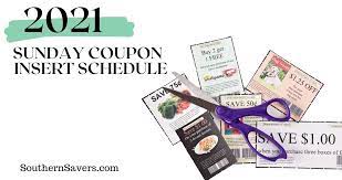 2021 Sunday Coupon Insert Schedule Southern Savers