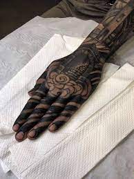 Blackwork Allover Hand Tattooed By Jotatattooer Ig On Myself Renezz Ig Tell Me Your Thoughts Hand Tattoos Blackwork Tattoos