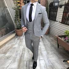 Men S Classic Light Grey Suit Up To 4xl Wedding Suits Men Light Grey Suits Wedding Suits