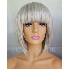 Gris Bob Perruque Lumière Argent Chaleur Résistant Court Style Femmes B38  GB