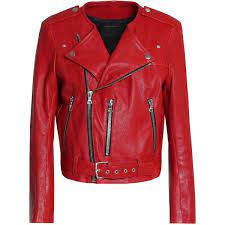 Marc Jacobs Leather Biker Jacket 830 Liked On Polyvore Featuring Outerwear Jackets Red Red Moto Real Leather Jacket Leather Jacket Marc Jacobs Leather