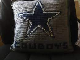 Dallas Cowboys Pillow Made For A Friend Crochet Art Crochet Stitches Tutorial Cowboy Pillow