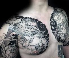 Black And Grey Dog Tattoo Body Art Irezumi Tattoos Chest Irezumi Tattoos Chest Irezumi Tattoos Koi Irezumi Tattoos Full Body I In 2020 Chest Tattoo Men Japanese Tattoo Tattoos For Guys