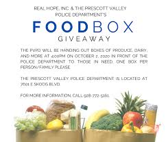 Tolle geschenkideen für messen, veranstaltungen, … Prescott Valley Police Food Box Giveaway Signals Az
