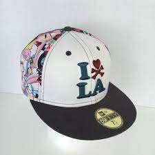 Tokidoki I Love La Hat New Era 59fifty Fitted 7 1 4 Grey White W Black Lining New Era 59fifty I Love La Grey And White