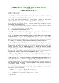 El texto utiliza esta expresión (interrupción voluntaria del embarazo) y. Proyecto De Ley Aborto Legal