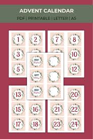 Advent Calendar Countdown Printable Advent Calendar Number Etsy In 2020 Printable Advent Calendar Christmas Printables Christmas Countdown