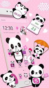 Animasi kepala panda 101 clip art. Tema Panda Indah Pink For Android Apk Download
