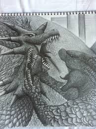 Godzilla In Pencil Drawing Character Art Godzilla Pencil Drawings