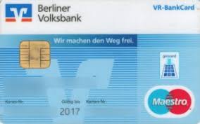 Bank Card Berliner Volksbank Maestro Berliner Volksbank Germany Federal Republic Col De Ms 0124