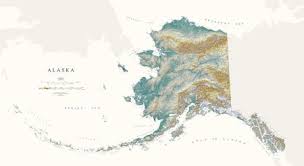 This map was created by a user. Alaska Elevation Tints Map Fine Art Print Map