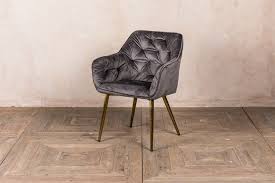 Turin Velvet Dining Chair With Arms Dining Chairs Chair Striped Chair