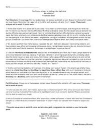 Curious Incident Of The Dog In The Night Time Essay Exam Essay Curious Night Time