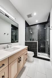 Mosaic tile stickers transfers travertine stone kitchen bathroom peel and stick. 75 Beautiful Black Tile Bathroom Pictures Ideas June 2021 Houzz