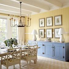 The runner on the buffet was another goodwill find. Blue And Yellow Dining Room Ideas Photos Houzz