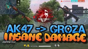 2020 has come and gone, and with it came a few new weapons in free fire, garena's massive mobile battle royale game.while you can basically start playing and wreck your enemies with essentially any weapon, there are some of these that are inherently better than others, either due to their superior stats, or for other reasons like ease of use. Ak47 And Groza Insane Damage Free Fire Battleground Youtube