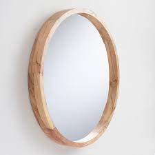 Large Round Natural Wood Wall Mirror Round Wood Mirror Wood Mirror Wood Wall Mirror