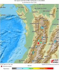 Últimas noticias económicas sobre sismo: Emsc On Twitter Strong Earthquake Sismo Shakes Colombia 8 Min Ago Map Of Eyewitnesses Felt Reports