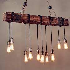 iwhd 10 heads wood vintage lamp loft style industrial pendant light fixtures bar coffe edison re kitchen lighting fixtures dining lighting dining room lighting