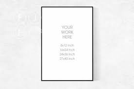 8x12 16x24 24x36 27x40 Frame Mockup Thin Black Frame Poster Mockup White Wall Thin Poster Frame Black Frame Mockup Digital Frame Mockup Frame Mockups Frames On Wall Poster Frame