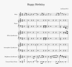 Happy birthday easy piano sheet music with letters. Happy Birthday Creation Sheet Music For Flute Piano Sheet Music Hd Png Download Kindpng