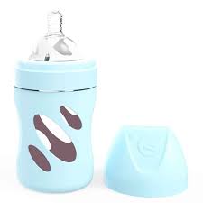 Super mixer that resolves the lumps, container included for smart storage, easy gripping and easy cleaning. Twistshake Anti Colic Glass Bottle 180ml Pastel Blue
