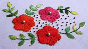 You can outline a shape with. Hand Embroidery Dress Design Cushion Cover Design By Satin Stitch Ha Hand Embroidery Designs Embroidery Designs Silk Ribbon Embroidery