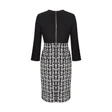 Joseph Ribkoff Abito In Jersey E Pied De Poule Donna Bianco Nero Mascheroni Moda