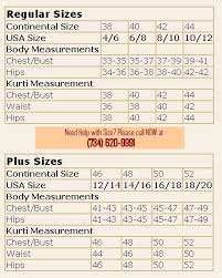 Indian Kurti Size Chart Women Sizing Usa Women Top Sizes