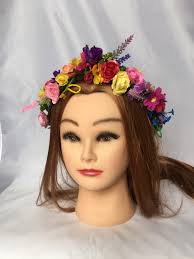 Rainbow Hippie Wedding Festival Flower Crown, Bright Colour Flower Crown,  Mothers Day Gift, Easter Gift Her