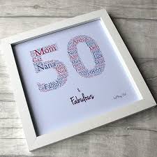 The five freshwater pearls each represent a decade to commemorate her reaching the milestone of 50 years of life. Personalised 50th Birthday Word Art Print And Frame 50th Birthday Gifts For Woman Birthday Words 50th Birthday Gifts