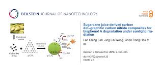 Gc lim, jn lye, gm martin. Bjnano Sugarcane Juice Derived Carbon Dot Graphitic Carbon Nitride Composites For Bisphenol A Degradation Under Sunlight Irradiation