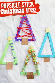 Kids Will Love Getting To Make Their Own Popsicle Stick Christmas Trees Stick Christmas Tree Fun Christmas Crafts Easy Christmas Crafts