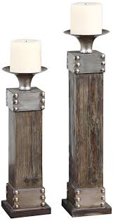 2er Set Kerzenhalter Aus Lican Holz Und Metall Lampsplus Com 2erset Aus K Lampen Ideen In 2020 Holz Und Metall Kerzenhalter Holz Kerzenhalter