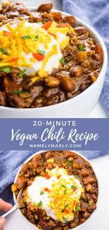 Easy Vegan Chili Ready In 20 Minutes In 2020 Easy Vegan Chili Vegan Chili Recipe Best Vegetarian Recipes