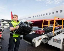airplane with luggageの画像
