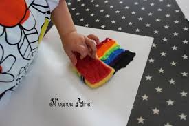 Peinture Arc En Ciel A L Eponge Nounou Aline Arc En Ciel Peinture A L Eponge Peinture