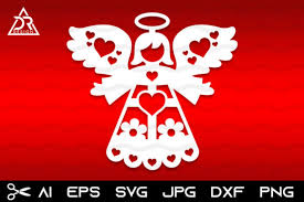 Download Christmas Love Angel Paper Cut File Graphic By Davidrockdesign Creative Fabrica PSD Mockup Templates