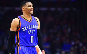 Descargar Fondos De Pantalla De La Nba Russell Westbrook El Partido Los Jugadores De Baloncesto De Oklahoma City Thunder Oklahoma City Thunder Nba Basketball Players