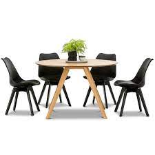 Choose from 103 amazing designs of all 4 seater dining table sets only at urban ladder. Continental Designs Milari Round Dining Table Padded Eames Replica Chairs Set Reviews Temple Webster