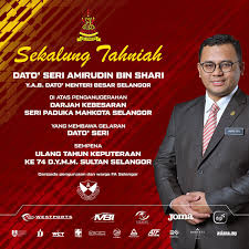 Incumbent amirudin shari since 19 june 2018. Selangor Fc On Twitter Tahniah Y A B Dato Menteri Besar Selangor Dato Amirudin Bin Shari Telah Dianugerahkan Darjah Kebesaran Seri Paduka Mahkota Selangor Yang Membawa Gelaran Dato Seri Sempena Ulang Tahun Keputeraan Ke 74