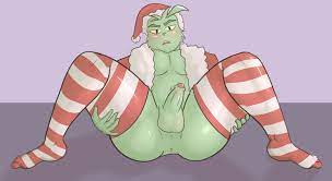 1boy anus christmas dr seuss gay how the grinch stole christmas  male male only penis santa costume santa hat solo spread legs striped  legwear the grinch thighhighs unknown artist 