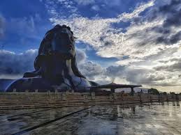 Breath Taking Sight Of Adiyogi After A Night Of Heavy Rain Lord Shiva Statue Isha Yoga Shiva Adiyogi statue in front of isha yoga center.