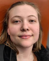 Pink Opal Dream 💖 We love this beautifully healed inverse vertical labret  piercing (also called an Ashley piercing) by @mv_piercing. 😍 This unique  piercing placement is very dependent