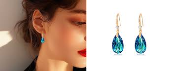 Austrian Crystal Teardrop Dangle Hook Earrings for Zimbabwe