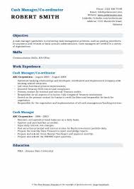 Bureau of labor statistics (bls) does not collect information specifically on cash managers; Cash Manager Resume Samples Qwikresume