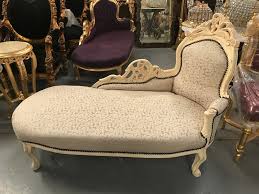 Set of 6 vintage shabby chic solid wood white dining chairs. Shabby Chic Framed Chaise Longue Renaissance